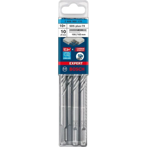 Ударний бур по бетону Bosch EXPERT SDS-Plus-7X 10x100x165 мм (10 шт.) (2608900170)