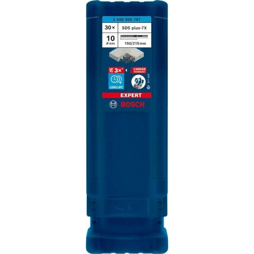 Ударний бур по бетону Bosch EXPERT SDS-Plus-7X 10x150x215 мм (30 шт.) (2608900187)