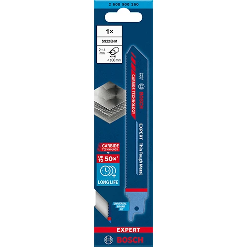 Пильное полотно по металлу Bosch CARBIDE EXPERT Thin Tough Metal S 922 EHM 1.0x19x150 мм (2608900360)