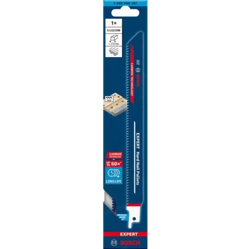 Пильное полотно по дереву с металлом Bosch Expert Hard Nail Pallets S1122CHM 1.0x19x225 мм (2608900387)
