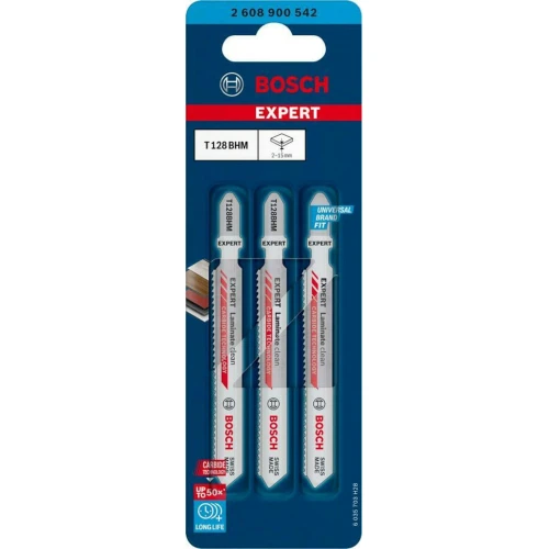 Полотно пильное по ламинату Bosch EXPERT Laminate Clean Carbide Technology T 128 BHM 1.8x92 мм (3 шт.) (2608900542)