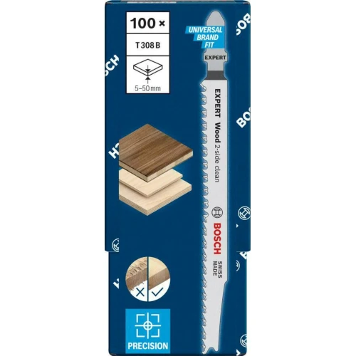 Полотно пильное по дереву Bosch EXPERT Hardwood 2-side clean T 308 B 2x117 мм (100 шт.) (2608900553)