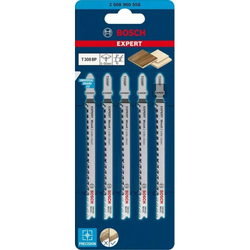 Полотно пильное по дереву Bosch EXPERT Wood 2-side clean T 308 BP 2x117 мм (5 шт.) (2608900558)