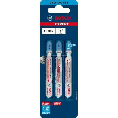 Полотно пиляльне по металу Bosch EXPERT Stainless Steel T 118 EHM 1.4x83 мм (3 шт.) (2608900562)