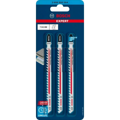 Полотно пильное по гипсокартону Bosch EXPERT Fiber Plaster T 341 HM 4.3x132 мм (3 шт.) (2608900564)