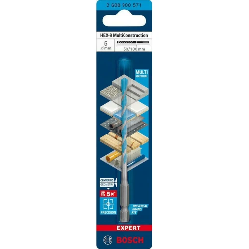 Свердло універсальне Bosch Expert HEX-9 Multi Construction 5x50x100 мм (2608900571)