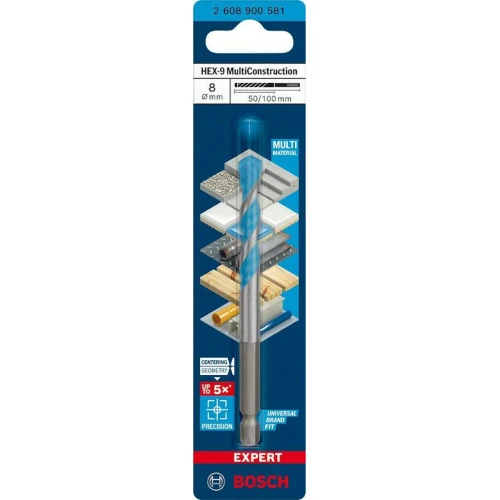 Свердло універсальне Bosch Expert HEX-9 Multi Construction 8x60x100 мм (2608900581)