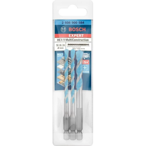 Набір свердел універсальних Bosch Expert HEX-9 Multi Construction (3 шт.) (2608900584)