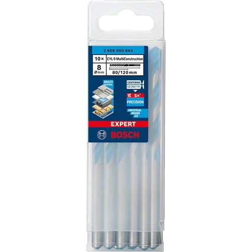 Свердло універсальне Bosch Expert CYL-9 Multi Construction 8x80x120 мм (10 шт.) (2608900643)