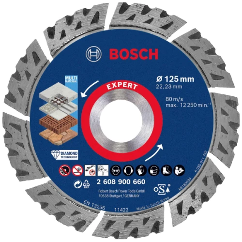 Алмазний відрізний диск Bosch Expert MultiMaterial 125x2.2х22.23 мм (2608900660)