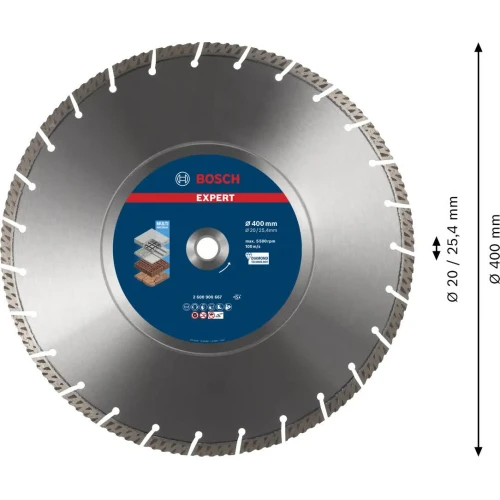 Алмазний відрізний диск Bosch Expert MultiMaterial 400x3.3x25.4 мм (2608900667)