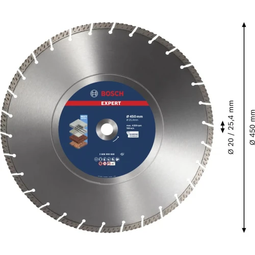 Алмазний відрізний диск Bosch Expert MultiMaterial 450x3.3x25.4 мм (2608900668)