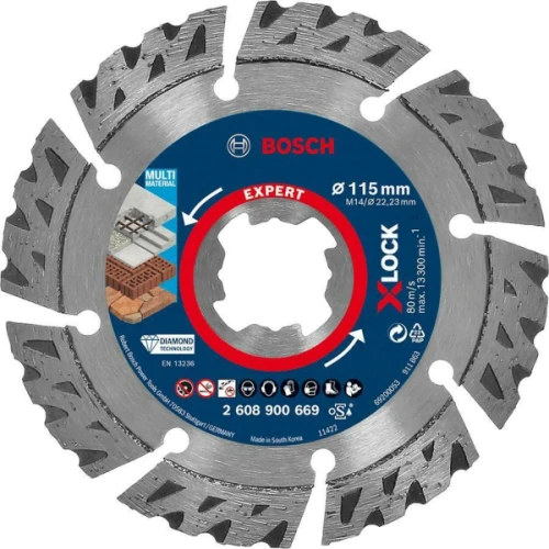 Алмазный отрезной диск Bosch Expert MultiMaterial X-Lock 115x2.4х22.23 мм (2608900669)