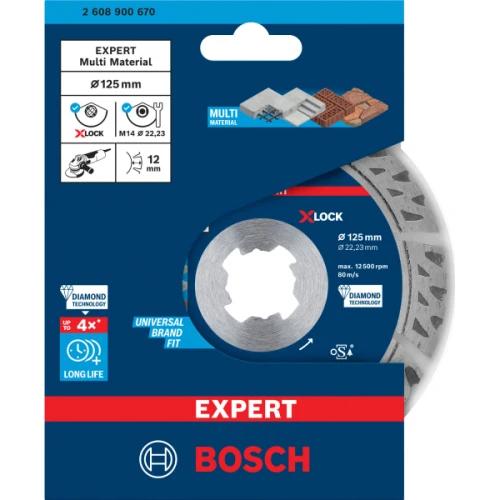 Алмазний відрізний диск Bosch Expert MultiMaterial X-Lock 125x2.4x22.23 мм (2608900670)