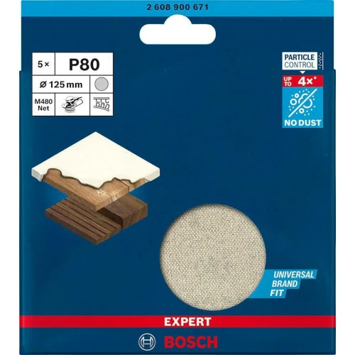 Шлифовальная сетка Bosch Expert M480 P80 125 мм (5 шт.) (2608900671)