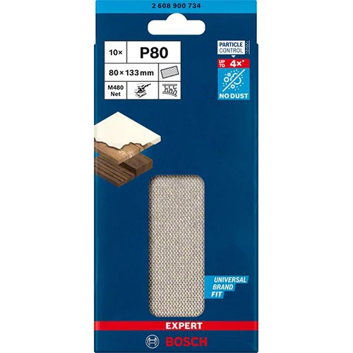 Шлифовальная сетка Bosch EXPERT M480 P80 80x133 мм (10 шт.) (2608900734)