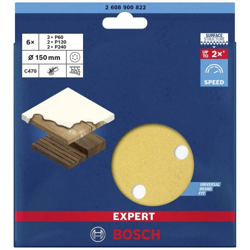 Набір шліфувальних кругів Bosch Expert C470xG60/120/240x150 мм (6 шт.) (2608900822)