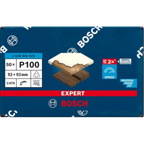 Шлифовальный лист Bosch Expert C470 P100 93x93 мм (50 шт.) (2608900929)