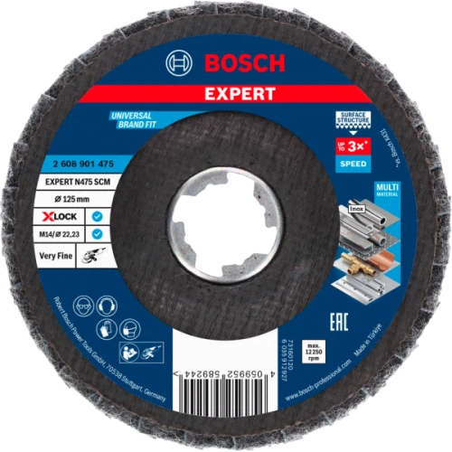Лепестковый шлифовальный диск Bosch Expert N475 SCM X-LOCK 125x22.23 мм (сверхмелкое) (2608901475)