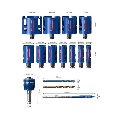 Набір коронок Bosch Expert Construction Material Power Change Plus 20 – 76 x 60 мм (15 шт.) (2608901950)
