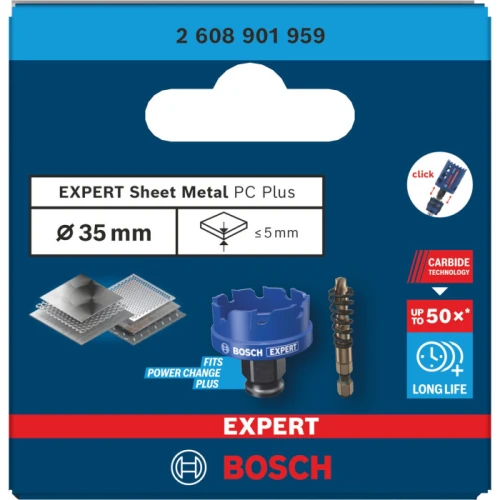 Коронка з центрувальним свердлом Bosch Expert Sheet Metal Power Change Plus 35x5 мм (2608901959)