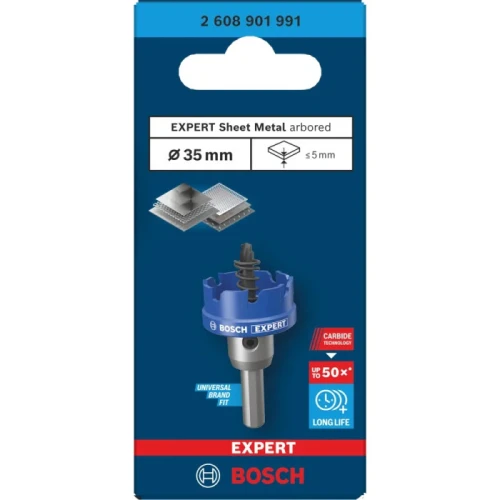 Коронка з центрувальним свердлом і хвостовиком Bosch Expert Sheet Metal arbored 35x5 мм (2608901991)