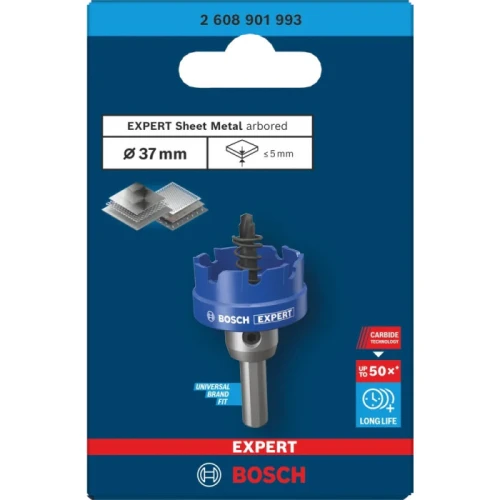 Коронка з центрувальним свердлом і хвостовиком Bosch Expert Sheet Metal arbored 37x5 мм (2608901993)