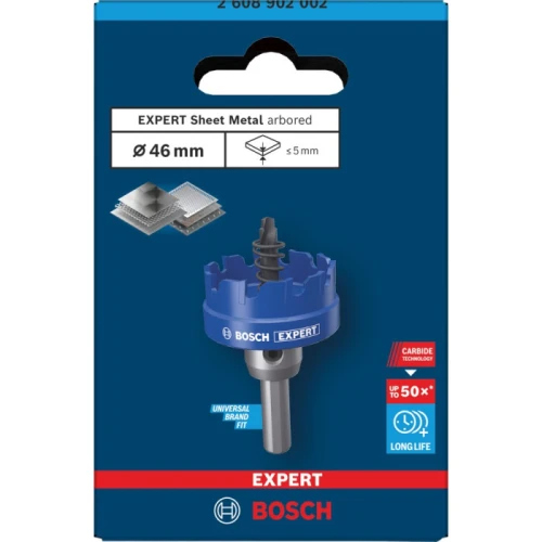 Коронка з центрувальним свердлом і хвостовиком Bosch Expert Sheet Metal arbored 46x5 мм (2608902002)