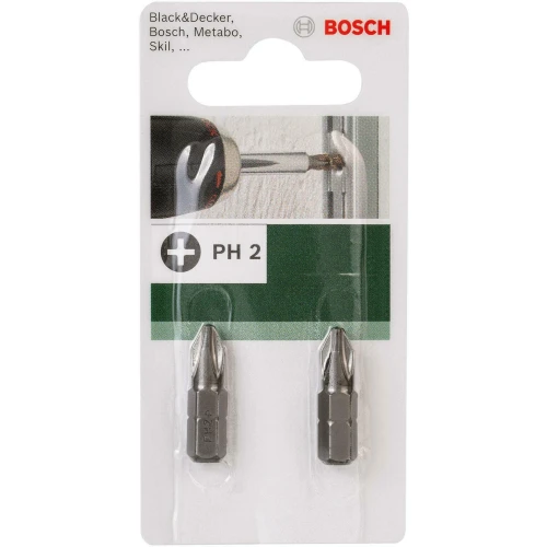  Біта Bosch Standard PH2 HEX 1/4 x 25 мм (2 шт.) (2609255914)