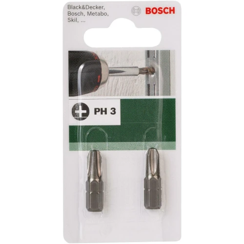Бита Bosch Standard PH3 HEX 1/4 x 25 мм (2 шт.) (2609255915)