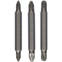 Набор двусторонних бит Bosch Standard Pozidriv HEX 1/4 x 60 мм (3 шт.) (2609255962)