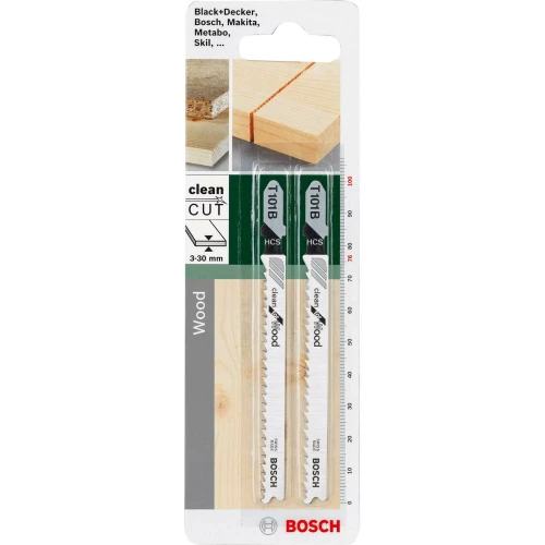 Полотно пильное по дереву Bosch Clean for Wood T 101 B 2.7x100 мм (2 шт.) (2609256721)
