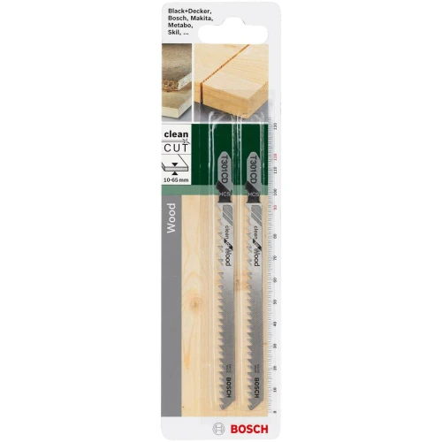 Полотно пильное по дереву Bosch Clean for Wood T 301 CD 3.0x116 мм (2 шт.) (2609256725)