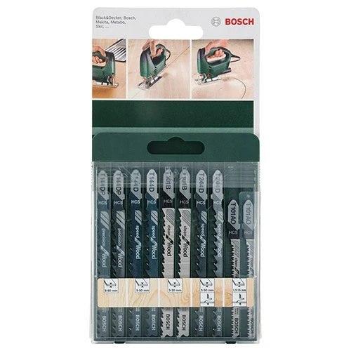 Набір пиляльних полотен по дереву Bosch Wood T 144 D / T 244 D / T 101 B / T 101 AO / T 144 DP (10 шт.) (2609256744)