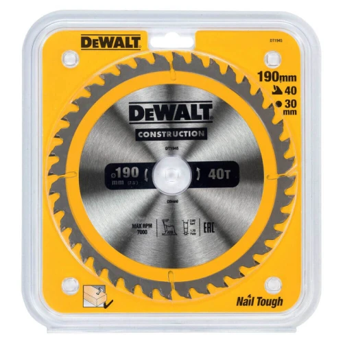 Диск пильний по дереву DeWALT СONSTRUCTION 190x30x40T (DT1945)