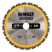 Пильный диск по дереву DeWALT СONSTRUCTION 216x30x24T (DT1952)