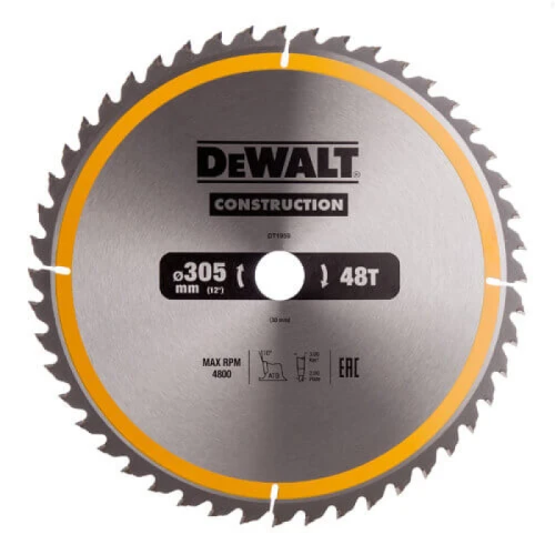 Пильний диск по дереву DeWALT СONSTRUCTION 305x30x48T (DT1959)