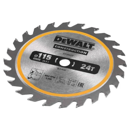 Диск пильний по дереву DeWALT СONSTRUCTION 115x9.5x24T (DT20420)