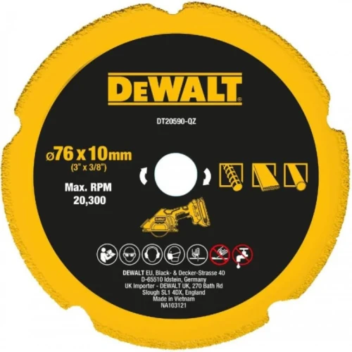 Диск алмазний універсальний DeWALT 76x10x1.3 мм (DT20590)