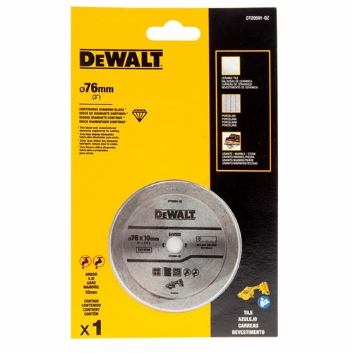 Диск алмазний суцільний DeWALT 76x10.0x1.0 мм (DT20591)
