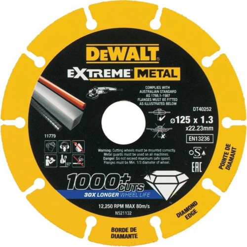 Круг алмазний сегментований DeWALT 125x22.23x1.3 мм (DT40252)