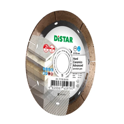 Диск алмазный по керамике Distar 1A1R Hard ceramics Advanced (115x22.2х1.6 мм) (11115528010)
