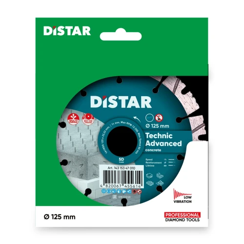 Диск алмазний по бетону Distar 1A1RSS/C3 Technic Advanced (125x22.2x2.2 мм) (14315347010)