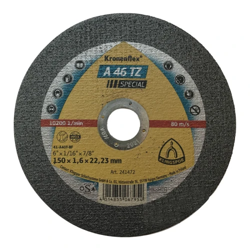 Диск відрізний по нержавіючій сталі KLINGSPOR A 46 TZ SPECIAL (150x1.6x22.2 мм) (241472)