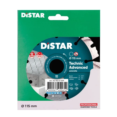 Диск алмазний DI-STAR 1A1RSS 115х22.23х2.2 Technic Advanced (по бетону) (14315347009)