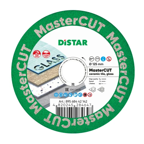Диск алмазний DI-STAR 1A1R V 125х22.23х1.6 MasterCUT (по кераміці) (89568442142)