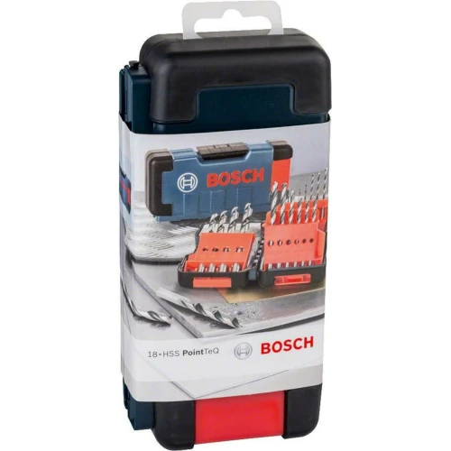 Набор спиральных сверл по металлу Bosch PointTeQ HSS 1 – 10 мм (18 шт.) (2608577350)