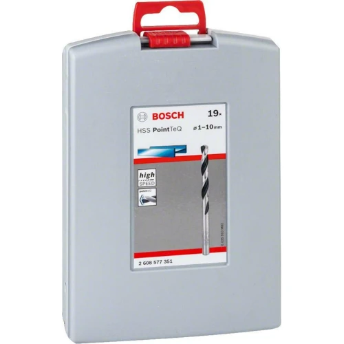 Набор спиральных сверл по металлу Bosch PointTeQ HSS 1 – 10 мм (19 шт.) (2608577351)