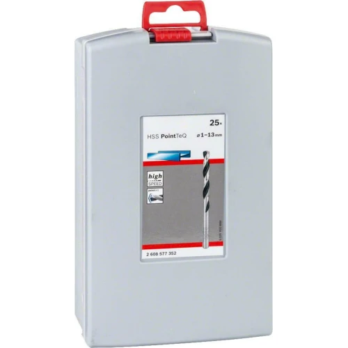 Набор спиральных сверл по металлу Bosch PointTeQ HSS 1 – 13 мм (25 шт.) (2608577352)