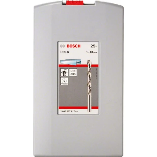 Набір спіральних свердел по металу Bosch PRO Metal HSS-G 1 - 13 мм (25 шт.) (2608587017)